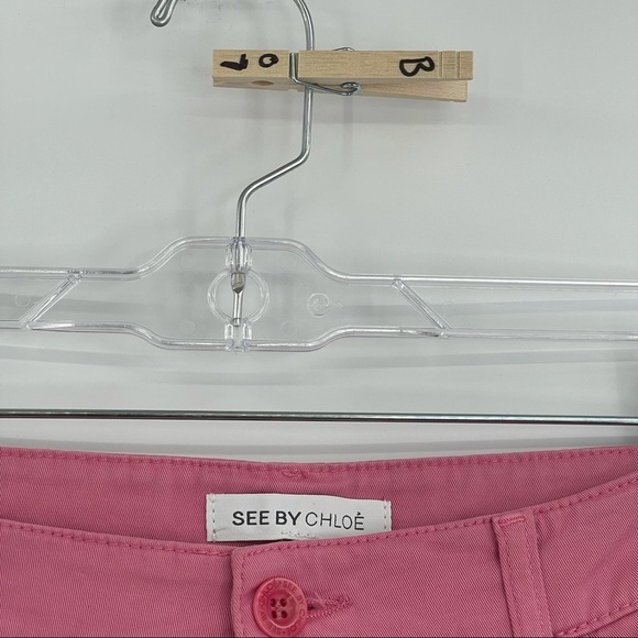 See by Chloe Capri Skinny Pants Womens 31 Pink Spring Summer Preppy Designer - Picture 12 of 12